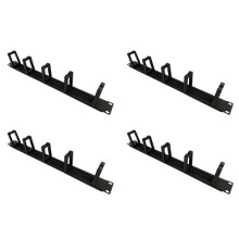 4X 1 HE 19-Zoll-Rack-Schränke, Kabelmanagement-Netzwerk-Organizer, Netzwerk-Bürstenpanel, Abnehmbarer Drahtmanagerrahmen mit Fünf Ringen