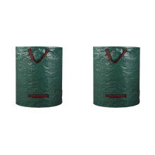2X 300L Gartenabfallsack, Große Kapazität, Gartensack, Wiederverwendbar, Wasserdicht, Laubsack, Unkraut-Mülleimer, Behälter für Hof und Rasen
