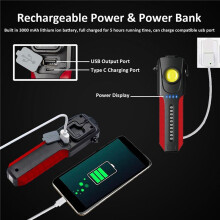 2X Torcia LED COB Multifunzionale con Rompi-Vetro, Luce di Emergenza Portatile da Lavoro per Esterni con Magnete da 1200 Lumen