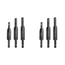 6x Set di Punte da Trapano Autocentranti, per Trapano con Codolo Esagonale da 1/4 Pollici, Punte da Trapano Svasatore per Legno e Fori da 3/32