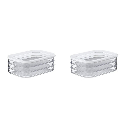 2X Lunch Meat Container for Refrigerator Bacon Preservation Box Bacon Storage Keeper Food Storage Solution Detachable