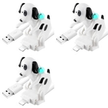 3X USB-Kabel Funny Humping Dog Charger für 13/12/11 und Mehr, Moving Spotty Dog Fast Charger USB-Kabel