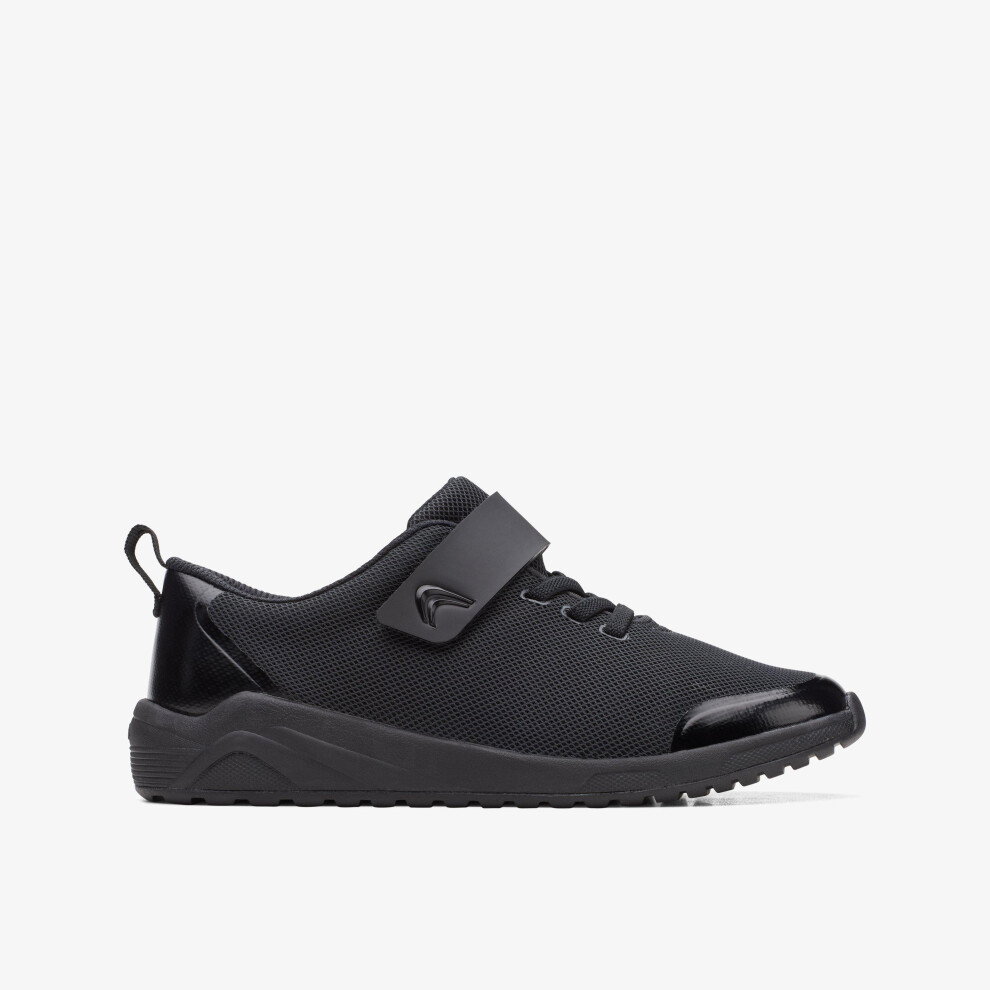 Clarks Unisex Black Aeon Pace Older Trainers | Size: 2-Wide Fit - Image 2