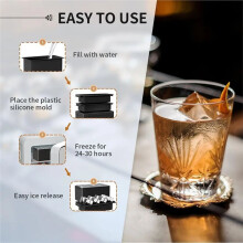 Clear Ice Tray for Whiskey: 2Inch Clear Ice Maker -Square Ice Tray for Bourbon Old Fashioned Whisky