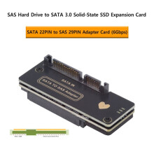 SATA3.0 to SAS Hard Disk Adapter Card 6Gbps (7&15) 22Pin Male to SAS 29Pin Female Expansion Card for 2.5 3.5 Inch