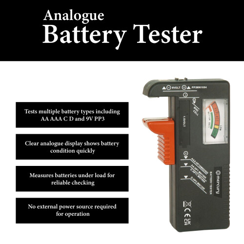 Mercury Universal Battery Tester AA AAA C D 9V 1