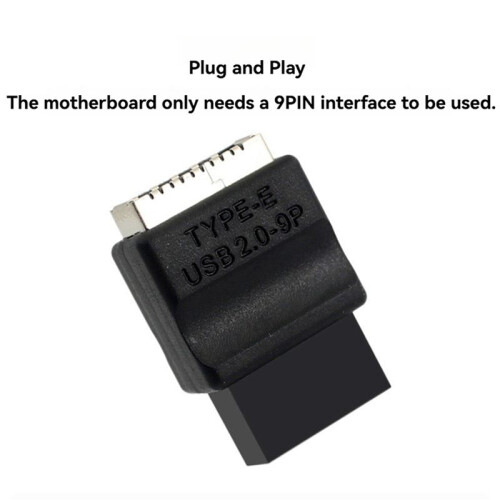 2X Motherboard USB2.0 9PIN Stecker auf Typ-E Buchse Adapter TYPE-E Schnittstellen-Header-Adapter 1