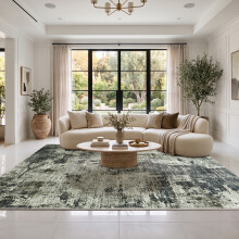 (240 x 320 cm (8 ft x 10 ft 6 in) _ Extra Large Rugs Carpets For Living Room Bedroom Indoor Outdoor R, Grey Abstract) Extra Large Traditional Rugs Modern Carpet Doormat