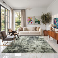 (200 x 290 cm (6 ft 5 in x 9 ft 5in)- Extra Large Rugs/Carpets, Grey Abstract) Extra Large Traditional Rugs Modern Carpet Doormat
