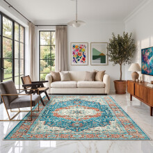 (200 x 290 cm (6 ft 5 in x 9 ft 5in)- Extra Large Rugs/Carpets, Blue Traditional) Extra Large Traditional Rugs Modern Carpet Doormat