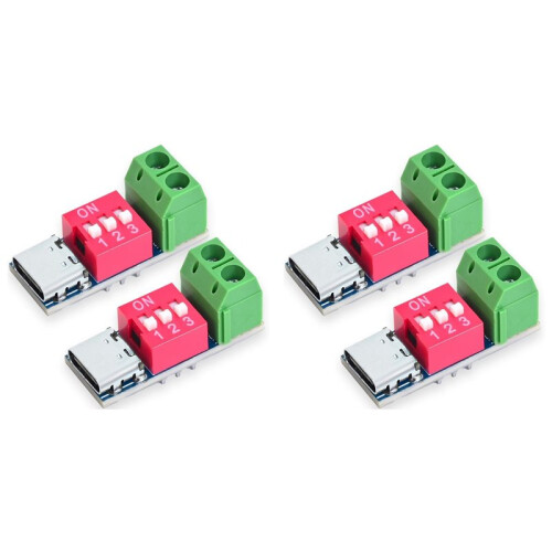 USB-C PD Trigger Board Module PD/QC Decoy Fast Charging USB Type-C to 12V High Speed Charger Power Output Boost 4pcs