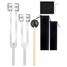 128 Hz 256 Hz Stimmgabel-Set für Heilzwecke, Klangtherapie-Heilinstrument für Meditation, Entspannung und Stressabbau