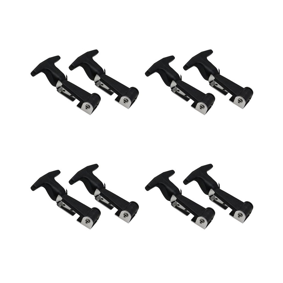 8Pcs Stainless Steel Rubber Hood Catch Flexible T-Handle Hasp Rubber Flexible Draw Latches With Brackets Tool Box 6033265451564
