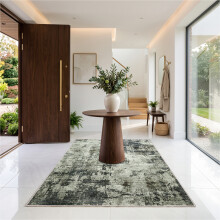 (80 x 150 cm (2 ft 6 in x 5 ft)- Floor Runner Rug/Carpet, Grey Abstract) Extra Large Traditional Rugs Modern Carpet Doormat