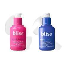 Bliss AM+PM Serum Duo: Glow & Hydrate with Vitamin C+ Renew & Smooth with Glycolic Acid for 24-Hour Radiant, Hydrated Skin-Daily Skincare Routine Set