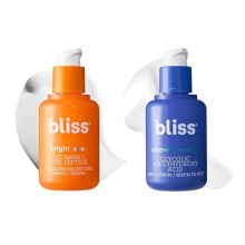 Bliss Vitamin C Bright Idea + Glycolic Acid Renew & Smooth Day and Night Serum Duo |Anti-Aging and Brightening Face Serums Duo for Bright | 2x1 Fl Oz