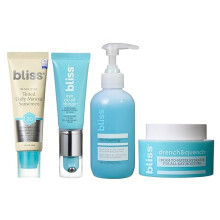 Bliss Skin Starter Kit 4pc Set: Cleanser, Moisturizer, Sunscreen SPF 30, Eye Cream