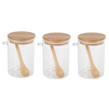 3X Lebensmittel Vorrats Glas Durch Sichtiger, Versiegelter Kanister BehäLter mit Deckel und LöFfel für Lose Tee Salz Zucker, Kaffee Bohnen