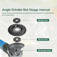 5/8"-11 Angle Grinder Nut Angle Grinder Wrench Kit, for Milwau-Kee & 4.5"/5"/7" Grinder