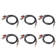 6X RCA Kabel Hifi Stereo 3.5mm Naar 2RCA Audio Kabel Aux RCA Jack 3.5 Y Splitter voor Versterkers Audio Car Aux Mobiele Telefoon