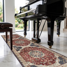 (60 x 220 cm (2ft x 7ft 7")- Runner Rugs, Red Floral) Extra Large Traditional Rugs Modern Carpet Doormat