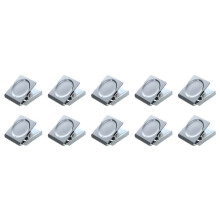 10X Silver Tone Spring Loaded Memo Ticket Magnetic Fridge Wall Clip