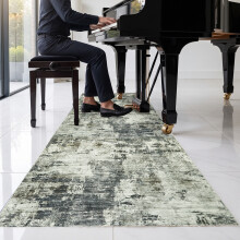 (60 x 220 cm (2ft x 7ft 7")- Runner Rugs, Grey Abstract) Extra Large Traditional Rugs Modern Carpet Doormat