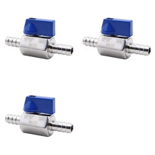 3X 304 Edelstahl-Kugelhahn, 10 mm Widerhaken-Absperrventil, Pagodengelenk-Gartenhahn für Wasser, Gas, Öl, Kraftstoff