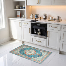 (40 x 60 cm (1 ft 3 in x 1 ft 9 in)- Small Door Mat/Bath Mat, Blue Traditional) Extra Large Traditional Rugs Modern Carpet Doormat