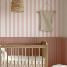Pink White Stripe Wallpaper Subtle Shimmer Nursery Playroom Paste The Wall