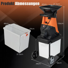 Elektromos kerti aprítógép, 3000 W, 50 literes gyűjtőtartály