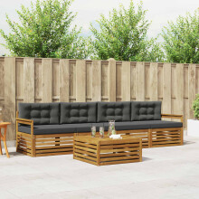 vidaXL Outdoor-Sofagarnitur 5 stk. Natur und Anthrazit