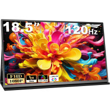 18.5 Inch Portable Monitor for Laptop, 120Hz FHD 1080P 100% sRGB Travel Monitor for Laptop