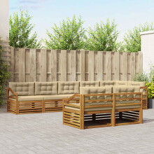 vidaXL Outdoor-Sofagarnitur 8 stk. Natur und Beige