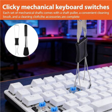 Clicky Keyboard Switches, 3Pin MX Compatible Tactile Set for DIY 3D Print Keyboards, Includes Puller & Cleaning Kit