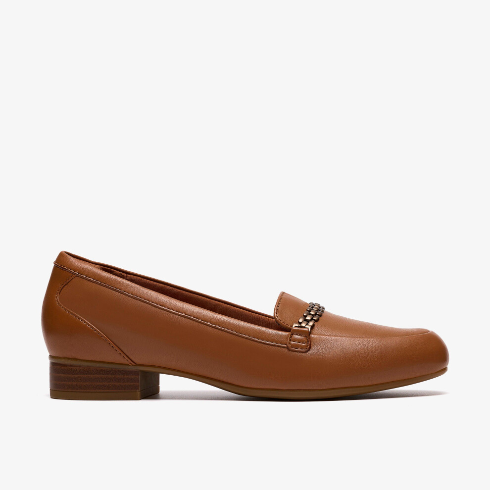 Clarks (Wide, 4.5 (Adults')) Juliet Mia Tan Leather