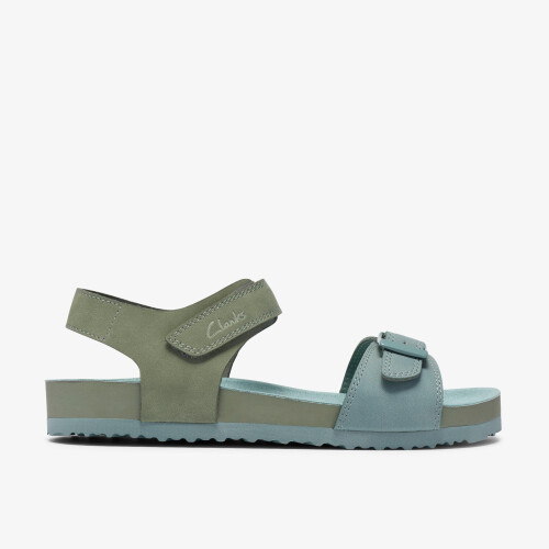 Clarks (Wide, 8 (Children's)) Bali Free K Khaki Combi