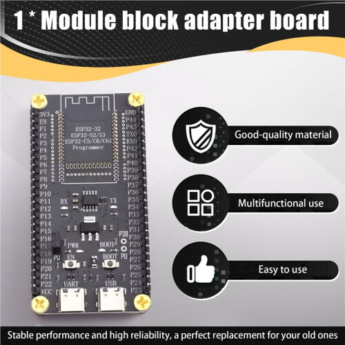 For ESP32-S3/S2/C6 Module Block Adapter Board, Development Board Core Board Small System Board Learning Board Base Plate 1