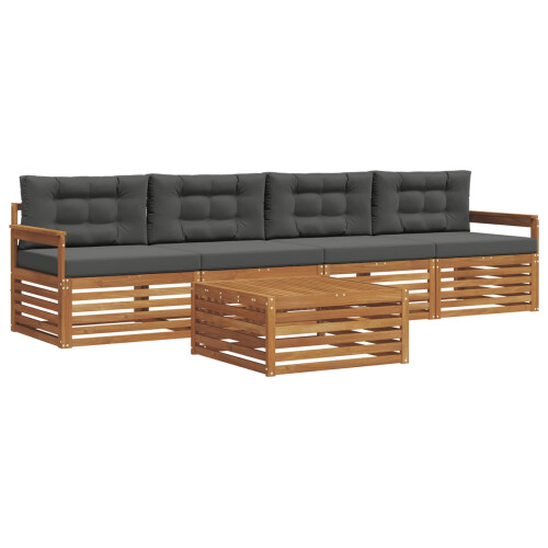 VidaXL vidaXL Outdoor-Sofagarnitur 5 stk. Natur und Anthrazit 1