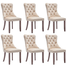 (Beige, Velvet) Modern Velvet Dining Chairs Set of 6