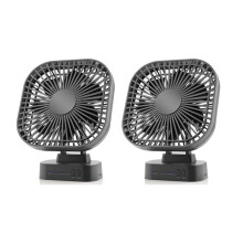 2X Ventilateur USB Rechargeable de Bureau avec Minuterie Pliable 3 Vitesses Ventilateur Silencieux Portable à 7 Feuilles pour Bureau Camping en