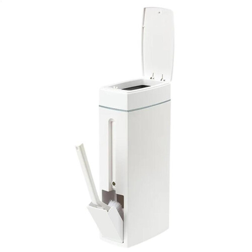 Bathroom Crevice Trash Can Space Saving Compressed Trash Can with Toilet Brush Narrow Trash Can Garbage Container
