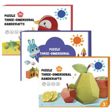 3D Handmade Origami Book Cartoon Animal/Fruits Origami Paper Kids DIY ToyMontessori Educational Toy for Children