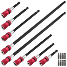 8Pcs Drill Bit Extension Set Magnetic Drill Extension Bit Holder Drill Bit Extender 1/4 Inch Hex Bi