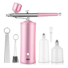Airbrush Kit with Compressor, 0.3mm Nozzle Oxygen Syringe, for Skin Moisturizing, Nail Art, Tattoo