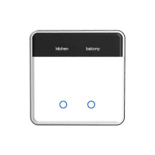 Tuya Zigbee DIY Name Switch 2 Gang Smart Touchscreen Light Switch EU