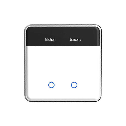 Tuya Zigbee DIY Name Switch 2 Gang Smart Touchscreen Light Switch EU