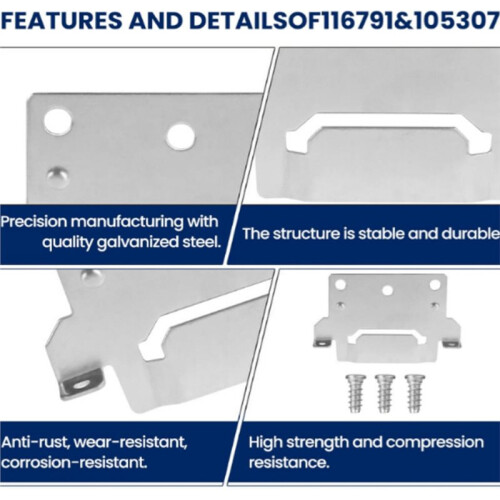 6pcs 116791 Mounting Plates with 105307 Screw for  Bed Frame, Galvanized Steel 1