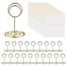 20 Pcs Place Card Holders, Table Number Holders, Table Card Holders, Gold Metal Wire Picture/Photo/Menu/Memo/Notes