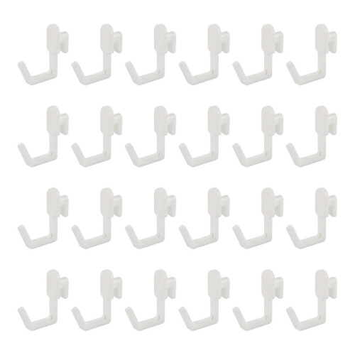 24Pcs Pegboard Hooks J Shape Pegboard Hook Peg Board Tool Organizer Accessories, White